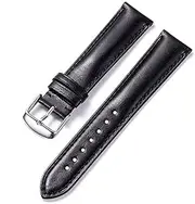 [g24] 19mm Genuine Leather Watch Band Strap Fits PRC200 , Quickster Chronograph, PRC200 Black Silver Buckle