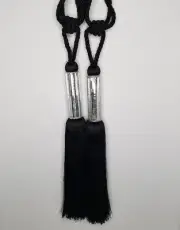 Set of Mirror Decorative Tassel Rope Curtain Drape Tie Backs Black New