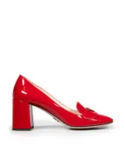 Red Patent Leather Square Toe Pumps