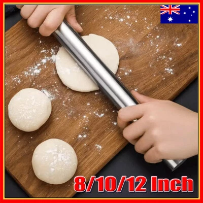 Stainless Steel Rolling Pin, Baking Tool, Non-Stick Dough Roller For Baking #T