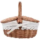 Cutlery Service Kit Wicker Picnic Blanket Woven Basket Vegetable Basket Outdoor