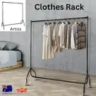 Artiss Clothes Rack Airer Coat Stand 6FT Rail Moves Black Portable Wardrobe