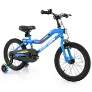 Costway 40cm LED Lighted Bike Training Bicycle w/Adjustable Seat Headlight & Bell 95% Pre-Assembled Gift