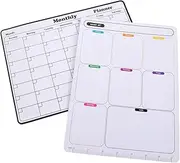 OHPHCALL 2 Sheet Magnetic Schedule Weekly Dry Erase Board Schedule Planner Board Monthly Planner for Fridge Dry Erase Planner for Fridge Magnetic Calendar Magnetic
