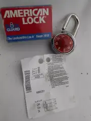 American Master Lock Company Red Combination Lock 23-5-23 Hardened Steel NO KEY