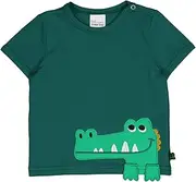 Fred's World by Green Cotton Baby Boys' Croco Applique S/S T-Shirt, Cucumber, 86