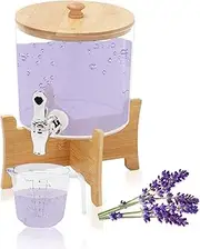 Yallmie Laundry Detergent Dispenser, Fabric Softener Storage Bottle With Tap Washing Powder Dispenser, Laundry Liquid Dispenser With Measuring Cup Laundry Storage Jars for Laundry Room
