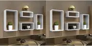Wall Cube Shelves 8 pcs White Floating Storage Organizer Home Decor Display