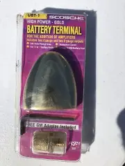 New Scosche UBT 1 High Powered gold battery terminal + GM Adapter Free Shipping!