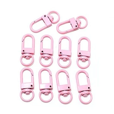 20pcs Metal Lobster Claw Clasps Small Swivel Lanyards Trigger Snap Hooks Pink