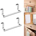 2xTowel Rail Cupboard Hanger Bar Over Door Kitchen Rack Bathroom Tea Hook Holder
