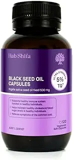 Ultra Strength Premium Black Seed Oil 5% TQ | 500mg softgel |100% Cold Pressed Organic Nigella Sativa Black Cumin Seeds Thymoquinone & Omega 3 6 9 Hair, Skin, Heart & Wellness (120 softgels)