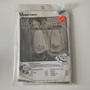 Vogart Crafts Pair of Kitchen Towels For Embroidery or Painting #8322C