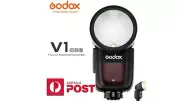 GODOX V1 FLASH for CANON and SONY, Black Brand New Round Headed