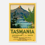 Galrie Tasmania Vintage Travel Poster - Discover the Switzerland of the South, Poster Only, 50 x 70cm (20 x 28inch)