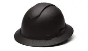 Ridgeline Full Brim Hard Hat, Vented, 4-Point Ratchet Suspension, Matte Black