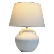 LVD Giana Lamp E27 Bulb w/ Linen Shade Bedside Night Light Decor 46.5cm White