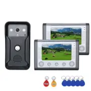 7 Inch LCD Color Video Intercom Door Phone RFID System HD Doorbell 2 Monitor