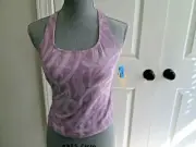 NWT WOMEN'S MED. THE BALANCE BY MARIKA ATHLETIC TOP BUILT IN SHELF BRA * LAVENDA