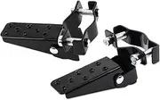 Black Retro Motorcycle Clamp-on Steel Axle Foldable Foot Step Pegs MTB BMX Bike Folding Pedal Footrest Footpeg Universal Pedals