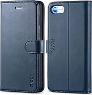 TUCCH Case for iPhone SE 2022 5G/iPhone SE 2020 (4.7"), Protective iPhone 8/7 PU Leather Wallet Stand Flip Folio Cover with[Shockproof TPU][Card Slots] Compatible with iPhone SE3/SE2/8/7, Dark Blue