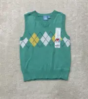 J Khaki Toddler Boys Size 3T Sleeveless V Neck Multicolor Argyle Sweater Vest