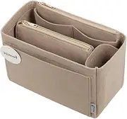 [Himai] Purse Organizer Insert, Handbag Organizer, Bag in Bag Organizer, Perfect for Speedy Neverfull and More, 5 Sizes (Slender Large, Beige)