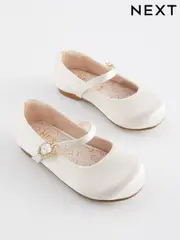 Ivory White Wide Fit (G) Flower Girl Occasion Mary Jane Shoes (B54175) | $44 - $48