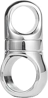 LUMINFLY Titanium Keychain Locking Ring, Stainless Steel 360° Rotating Clasp, Polished Mirror Finish, Lightweight Compact Design