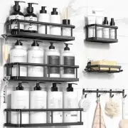 YASONIC Shower Caddy, 6 Pack Large Capacity Shower Standard Size Black