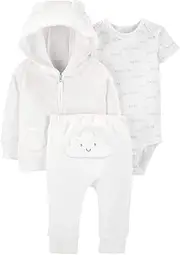 [Carter's] 3-Piece Baby-Girls Little Cardigan Set (Cloud, 9m)