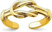[JewelryWeb] 925 Sterling Silver Gold tone Love Knot toe ring-toe ring for Women