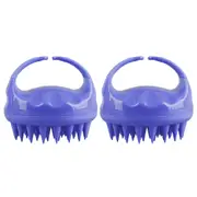 2x Liven Zen Scalp Care Silicone Cleansing Hair Massager Shower Brush Purple