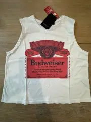 Junk Food Clothing Budweiser King Of Beers Cropped Sleeveless Top Size L BNWT