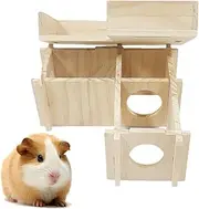 Hamster Houses and Hideouts, Wooden Hamster , Small Wooden Hamster Maze Eco Friendly Entertaining with Fun ESC Scale Slide