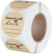 Angoily 1Roll Decorative Baking Labels Stickers for Homemade Treats Self Adhesive Sealing Stickers for Biscuit Bags Design for Parties and