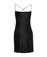 Saint Laurent Cross-Over Strap Draped Mini Dresse FR38,FR40,FR42 black