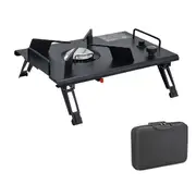 Lightweight Camping Folding IGT Table Extend Brazier Table Multifunctional Adjustable Leg Desktop Burner BBQ Table Black stove