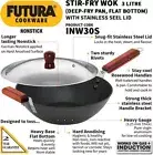 Futura Nonstick Stir-Fry Wok 3 L Deep-Fry Pan Induction Base By Hawkins INW30