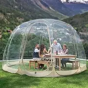 Garden Clear Bubble House, 11.5FT/3.6m Outdoor Geodesic House Camping Shelter with Transparent Window, Weatherproof Greenhouse Heated Igloo Suitable for Patio and Dining Places