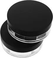 Vaguelly Refillable Loose Powder Box 2pcs Travel Powder Case Empty Portable Lightweight for Face Round Makeup Protective Case