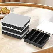 FwQoFvk 4 Pcs Silicone Freezer Trays with Lid Easy Release Silicone Food Freezer Tray Flexible Soup Freezer Molds Easy Meal Prep Container and Kitchen Storage Solution (Black)