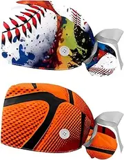 [YTYVAGT] 2-Pc,Nurse Scrub Caps,Scrub Hats with Buttons and Cotton Sweatband,Colorful Baseball Graffiti Pattern