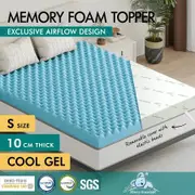 STARRY EUCALYPT Memory Foam Mattress Topper Airflow Cool Gel Bamboo 10cm Single
