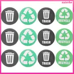 12 件貼紙回收箱標誌圓形標籤垃圾符號垃圾標誌廢物容器罐 PVC 回收 NAIERKE