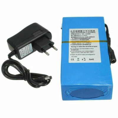 DC 12V 20000mAh DC 122000 Powerful Rechargeable Backup Li-ion Battery + Charger