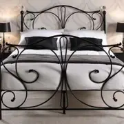 Istyle Christina King Bed Frame Metal Grey Black