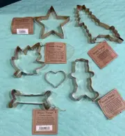 Vintage Lot Of 7 SWEET THINGS COPPER Cookie Cutters NWT Bear Star Leaf Bone ❤️