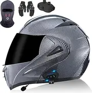 Bluetooth Modular Motorcycle Helmet DOT/ECE Approved Adult Flip Up Full Face Helmets with Dual Anti-Fog Visors