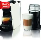 Compact Nespresso Essenza Mini Coffee Machine Milk Frother 19 Bar Pure White
